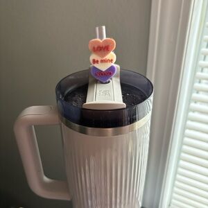 Stacked Conversation Heart Straw Topper